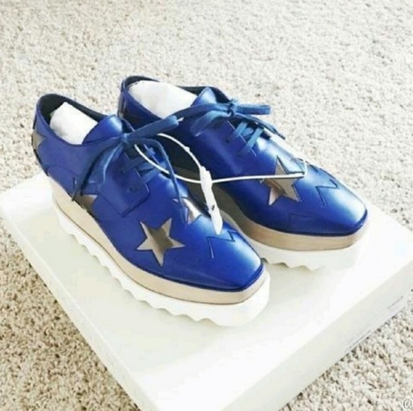 (SOLD) STELLA MCCARTNEY Blue Elyse Platforms - Picture 1 of 6